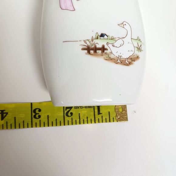 Goose Vase Porcelain 3D Country Cottage Farmhouse Decor Taiwan 5.5" Vintage - Picture 9 of 11